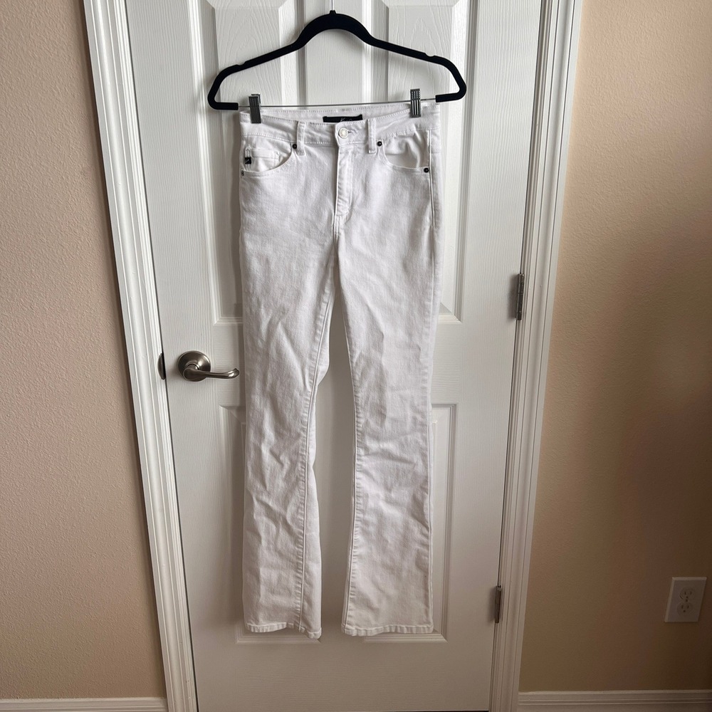 KanCan White Denim Jeans High Rise Slim Bootcut Stretch Womens Size 7/27